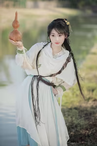 YiTuYu Vol.8273: Chun Yu – Ethereal Wuxia Beauty and Serene Warrior at Sunset-17