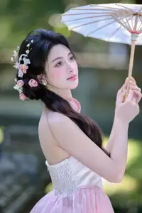 Discover the gentle charm of an Asian beauty in elegant attire, exuding grace and allure 1000025175-4