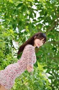 Yeon Da Bin: Adorable Korean Girl in Floral Dress Outdoors-9