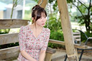 Yeon Da Bin: Adorable Korean Girl in Floral Dress Outdoors-14