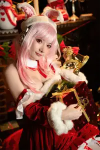 Coser Sonico Christmas: Sweet & Alluring Santa Bunny Beside Sparkling Tree-21