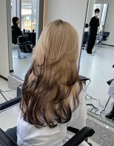 Beautiful Girl with Trendy Red Dip Dye Hair Style-8