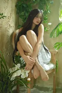 VGU No.190: Ethereal Beauty: Long-Haired Woman Amidst a Dreamy Indoor Garden Sanctuary-7