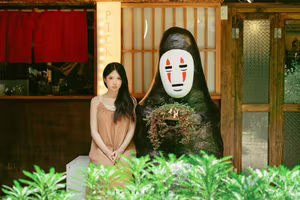 XVG No.46: Discover Natural Beauty: Young Woman in Linen Dress by a Serene Stream, a Moment of Pure Tranquility.-5