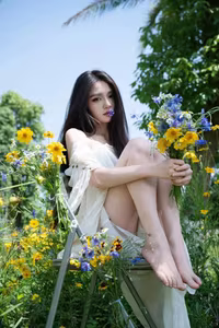 VGU No.92: Enchanting Maiden Amidst Wildflowers, A Serene Summer Dream Captured-3