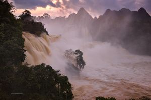 Ban Gioc Waterfall in Autumn Majestic Scenery Rushing White Waters Amidst Cao Bang Mountains-11