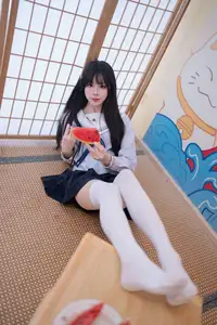 Charming Schoolgirl in Uniform: A Glimpse into Summer Reverie-3