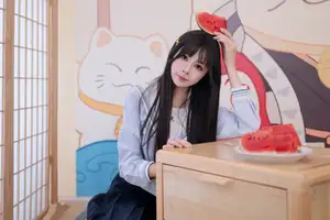 Charming Schoolgirl in Uniform: A Glimpse into Summer Reverie-14