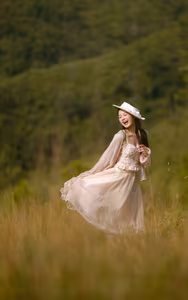 VGU No.90: Captivating Youthful Smile Of A Girl In A Serene Grassland Setting-3