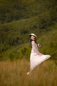 VGU No.90: Captivating Youthful Smile Of A Girl In A Serene Grassland Setting-6