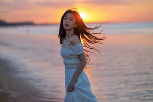 Enndme's Gentle Grace in White Dress by the Sea - YiTuYu Art Language Vol.8279-10