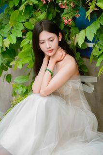 Graceful Girl in White Dress by the Lake | Elegant Beauty Outdoor Photoshoot 1000018051-2