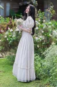 Elegant Beauty: Gentle Girl in Vintage Dress Amidst Dreamy Flower Garden-7