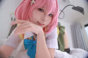 Coser G44 Mengmeng: Dive into the Sweet Charm of Pink Hair Cosplay | 23P Collection-0