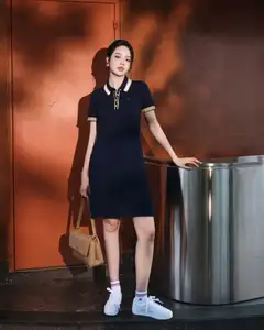 VGU No.181: Urban Muse Embraces Modern Elegance with Polo Dress and Chic Sneakers-3