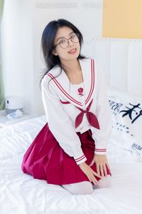 BoBoSocks No.545: Dynamic Chinese Model in JK Uniform & Thick White Stockings, Playful Pose-3