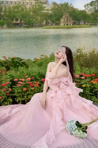 XVG No.24: Discover the Graceful Beauty of a Young Woman in Pink by Hoan Kiem Lake-0