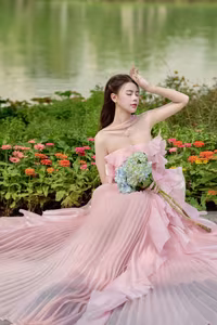 XVG No.24: Discover the Graceful Beauty of a Young Woman in Pink by Hoan Kiem Lake-5