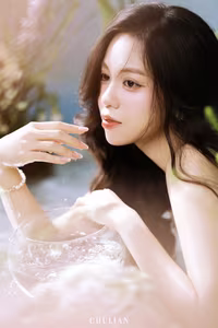 VGU No.91: Discover the Ethereal Beauty of a Dreamy Muse Amidst Pure Blossoms – An Emotional Portrait-9