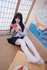 Charming Schoolgirl in Uniform: A Glimpse into Summer Reverie-22