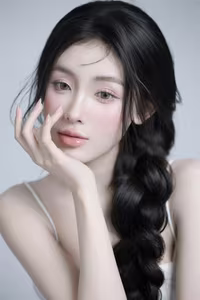 VGU No.89: Captivating Natural Beauty A Pensive Girl with Elegant Braids-2