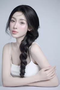 VGU No.89: Captivating Natural Beauty A Pensive Girl with Elegant Braids-4