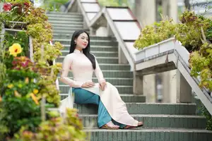 Captivating Grace: Vietnamese Girl in Traditional Ao Dai Beauty 1000025136-13