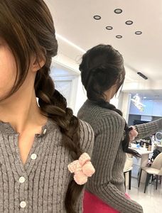 Gentle Beautiful Girl: Alluring Black Braided Ponytail Hairstyle - Elegant Look-12
