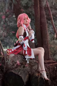 Enchanting Yae Miko Cosplay by Bao Zou Li Yu Wang Part04 Discover captivating beauty in the deep forest-7