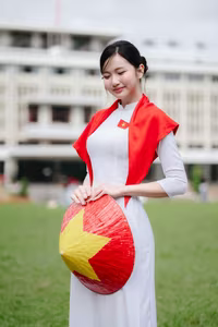 XVG No.54: The Grace of Vietnamese Ao Dai & Conical Hat. A beautiful woman embodies national pride and cultural heritage.-6