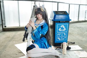 Coser Jiu Qi Miao as Kasasawa Miyu: Captivating Blue Archive Cosplay in Sailor Uniform & Bunny Ears. View 0044-23
