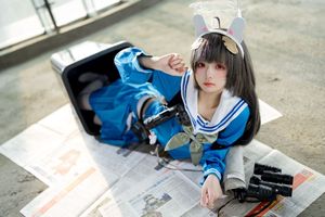Coser Jiu Qi Miao as Kasasawa Miyu: Captivating Blue Archive Cosplay in Sailor Uniform & Bunny Ears. View 0044-12