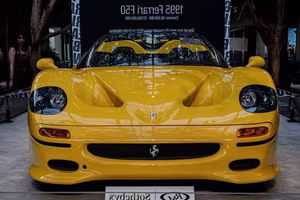 Vibrant Yellow Ferrari F50: Witness the World's Most Expensive Supercar Breaking Auction Records, Valued Over $9 Million!-1