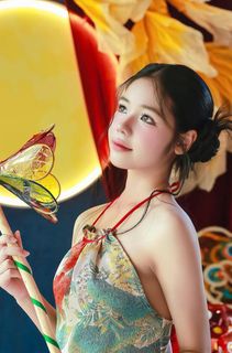 Vietnamese Mid-Autumn Charm: Girl in Traditional Attire with Vibrant Lantern | Festival Culture & Colors-12