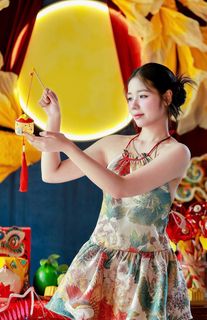 Vietnamese Mid-Autumn Charm: Girl in Traditional Attire with Vibrant Lantern | Festival Culture & Colors-20