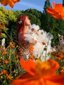 Coser Chunmomo | Ethereal Bride in a Dreamy Flower Garden Wedding Dress-17