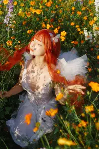 Coser Chunmomo | Ethereal Bride in a Dreamy Flower Garden Wedding Dress-13