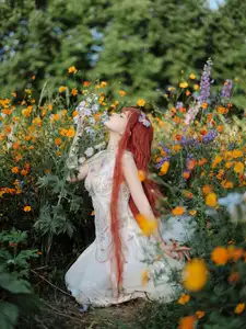 Coser Chunmomo | Ethereal Bride in a Dreamy Flower Garden Wedding Dress-11