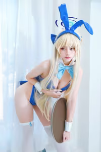 Coser Fa Cai A Xian embodies enchanting Time Bunny Girl in captivating photoshoot-4