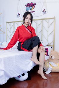 Chiness Model No.2330 Shasha in Elegant Red Black Hanfu Attire-14