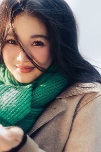 Asian Beauty in Winter Snow: Radiant Girl's Portrait-14