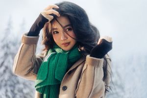 Asian Beauty in Winter Snow: Radiant Girl's Portrait-7