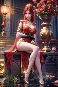 Tang Huo'er's Enchanting Beauty: Dou Po Cang Qiong AI Character in Mystical Scenery-12