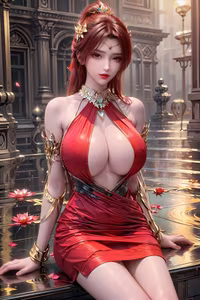 Tang Huo'er's Enchanting Beauty: Dou Po Cang Qiong AI Character in Mystical Scenery-15