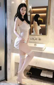 Xiao Ba Le (No.10609) in Sheer White Nightgown: Captivating Beauty by XiuRen-11