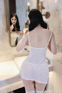 Xiao Ba Le (No.10609) in Sheer White Nightgown: Captivating Beauty by XiuRen-1