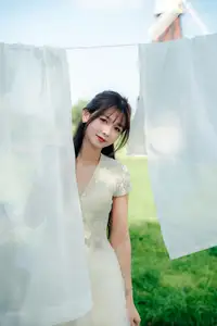 VGU No.180: The Pure Elegance of a Girl in a White Dress with Gentle Lilies-2