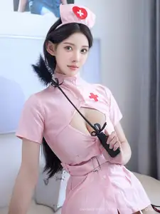 XiuRen No.10563 Li Shuang Er: Captivating Allure in Pink Nurse Uniform-11