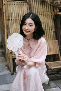 Elegant Vietnamese Girl on Red Lantern Street: Captivating Style & Cultural Charm-5