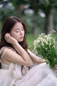 XVG No.9: Long-Haired Muse in a Dreamy Garden Serene and Pure Beauty-5